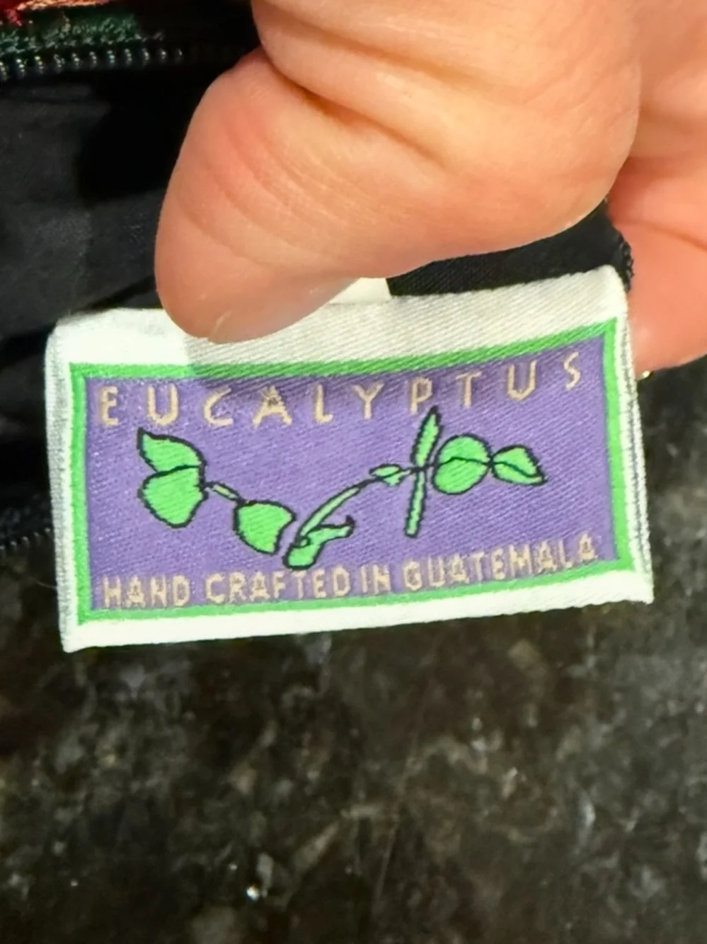 Vintage Eucalyptus Handcrafted Embroidered Floral Coin Purse- Fall Autumn